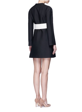 背面 - 点击放大 - VALENTINO GARAVANI - 蝴蝶结腰带羊毛混丝和服式连衣裙