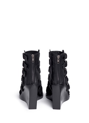 背面 - 点击放大 - ANN DEMEULEMEESTER - 多重搭带真皮坡跟凉鞋