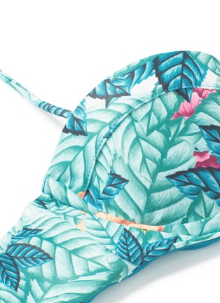 细节 - 点击放大 - MARA HOFFMAN - Bandeau 花叶印花系带文胸式泳衣