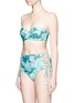 细节 - 点击放大 - MARA HOFFMAN - Bandeau 花叶印花系带文胸式泳衣