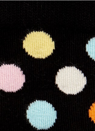 细节 - 点击放大 - HAPPY SOCKS - Big dot and half stripe colourblock kids socks 2-pair pack