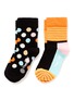 首图 - 点击放大 - HAPPY SOCKS - Big dot and half stripe colourblock kids socks 2-pair pack