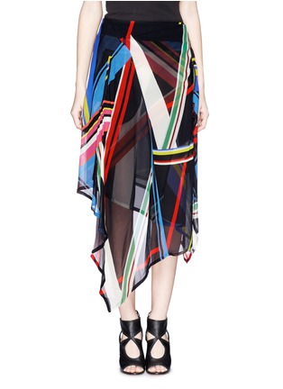 首图 - 点击放大 - PREEN BY THORNTON BREGAZZI - 几何线条透视真丝半身裙