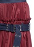 细节 - 点击放大 - SACAI - 腰带装饰百褶混棉半身裙