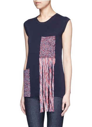 正面 -点击放大 - RHIÉ - 混色口袋流苏针织背心