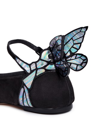 细节 - 点击放大 - SOPHIA WEBSTER - CHIARA幻彩色蝴蝶拼贴绒面皮平底鞋