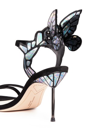 细节 - 点击放大 - SOPHIA WEBSTER - CHIARA幻彩蝴蝶拼贴搭带高跟凉鞋