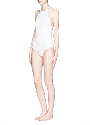 模特儿示范图 - 点击放大 - MARYSIA - 'Mott' halter scallop maillot swimsuit