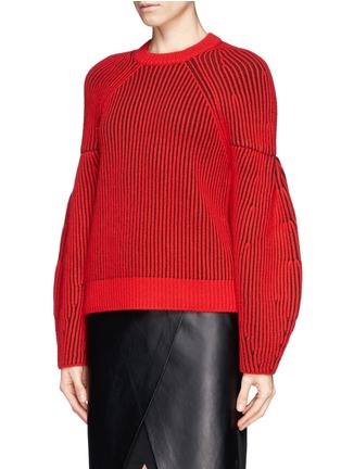 正面 - 点击放大 - GIVENCHY - 灯笼袖罗纹针织套头上衣