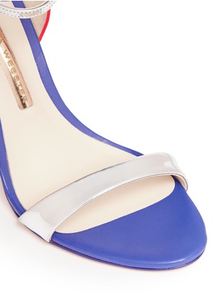 细节 - 点击放大 - SOPHIA WEBSTER - CHIARA蝴蝶花纹拼色高跟凉鞋