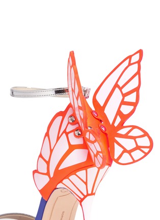 细节 - 点击放大 - SOPHIA WEBSTER - CHIARA蝴蝶花纹拼色高跟凉鞋