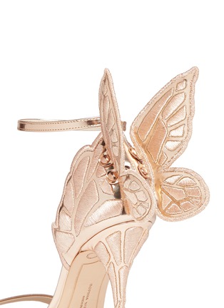细节 - 点击放大 - SOPHIA WEBSTER - CHIARA蝴蝶花纹刺绣金属色高跟凉鞋
