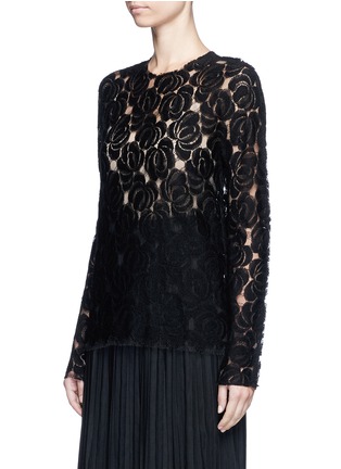 正面 - 点击放大 - MS MIN - 花卉蕾丝透视上衣