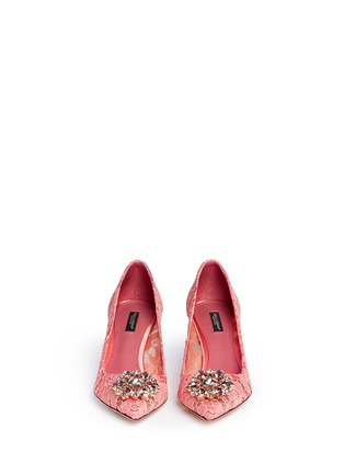 正面 - 点击放大 - DOLCE & GABBANA - BELLUCCI仿水晶装饰蕾丝中跟鞋