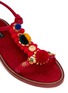 细节 - 点击放大 - DOLCE & GABBANA - 绒球花卉装饰平底凉鞋