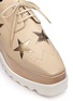 细节 - 点击放大 - STELLA MCCARTNEY - 星星拼贴坡跟系带鞋