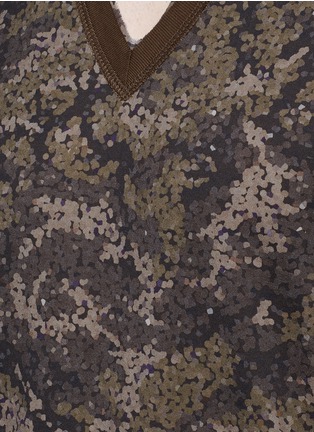 细节 - 点击放大 - DOLCE & GABBANA - 数码迷彩V领T恤