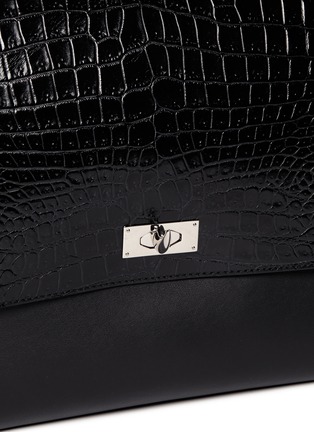 细节 - 点击放大 - GIVENCHY - 'Shark' large croc-effect leather flap bag