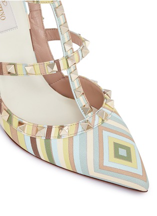 细节 - 点击放大 - VALENTINO GARAVANI - 钻石印花罗马式高跟鞋