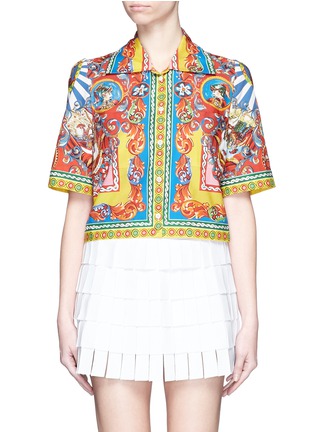 首图 - 点击放大 - DOLCE & GABBANA - 西西里马车印花短款衬衫