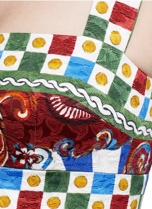 细节 - 点击放大 - DOLCE & GABBANA - 西西里马车印花抹胸式上衣