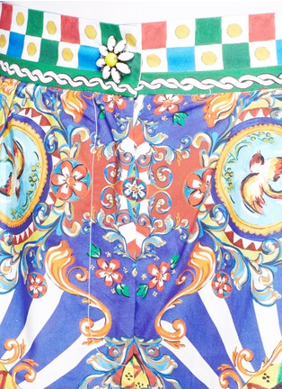 细节 - 点击放大 - DOLCE & GABBANA - 西西里印花纯棉短裤