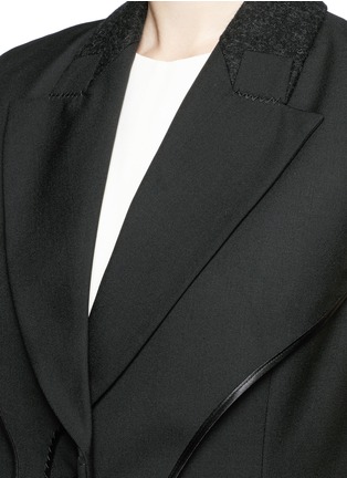 细节 - 点击放大 - BALENCIAGA - 缎面饰边混羊毛长马甲