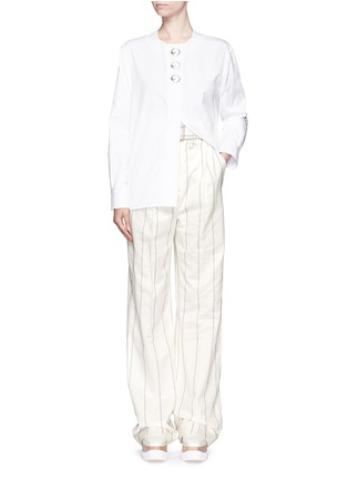 模特儿示范图 - 点击放大 - BALENCIAGA - 金属扣装饰牛津纺衬衫