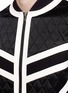 细节 - 点击放大 - NEIL BARRETT - 拼色条纹绗缝太空棉夹克