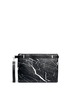 背面 - 点击放大 - BALENCIAGA - 'Phileas' marble print leather zip pouch