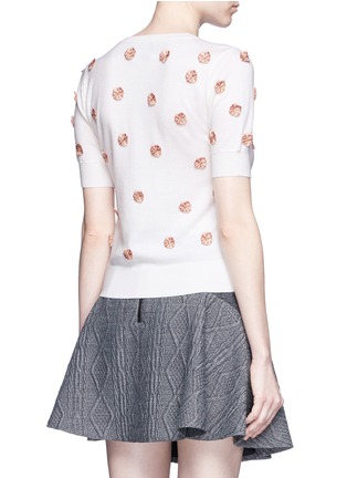 背面 - 点击放大 - ALICE + OLIVIA - JUDY花卉拼贴羊毛针织衫