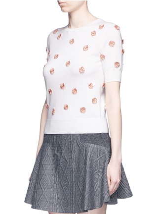 正面 -点击放大 - ALICE + OLIVIA - JUDY花卉拼贴羊毛针织衫