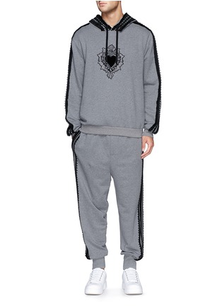 细节 - 点击放大 - DOLCE & GABBANA - 钩花装饰纯棉休闲裤