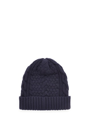 模特儿示范图 - 点击放大 - SACAI - 扭花条纹羊毛针织帽