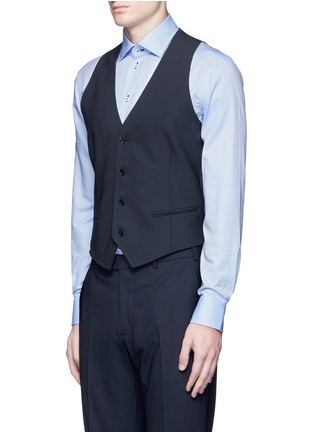 正面 -点击放大 - ARMANI COLLEZIONI - 羊毛缎面拼接西服马甲