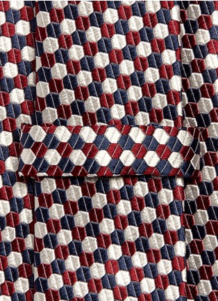 细节 - 点击放大 - ARMANI COLLEZIONI - 拼色六边形真丝领带