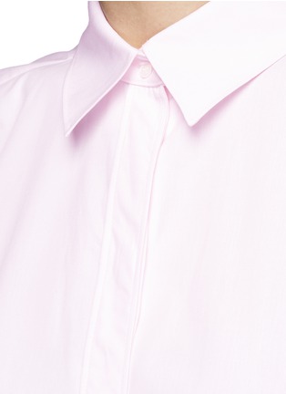 细节 - 点击放大 - CÉDRIC CHARLIER - 单色纯棉短袖衬衫