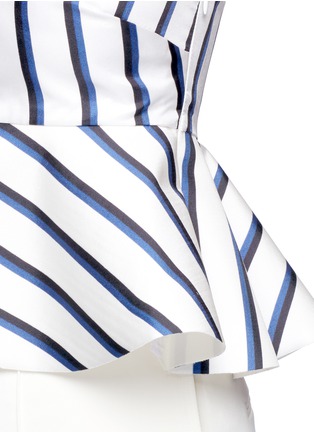 细节 - 点击放大 - NICHOLAS - 荷叶边饰条纹吊带真丝上衣