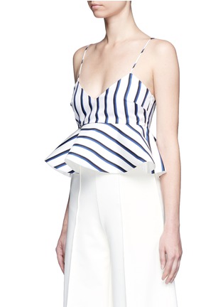 正面 - 点击放大 - NICHOLAS - 荷叶边饰条纹吊带真丝上衣