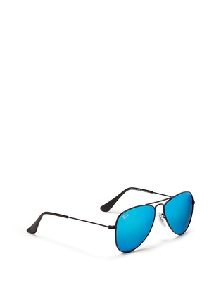 模特儿示范图 - 点击放大 - RAY-BAN - Aviator Junior' metal frame mirror sunglasses