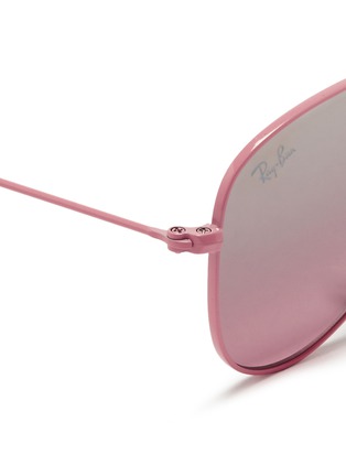细节 - 点击放大 - RAY-BAN - 'Aviator Junior' metal frame mirror sunglasses