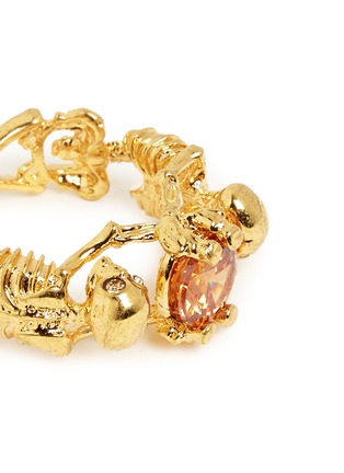 细节 - 点击放大 - ALEXANDER MCQUEEN - 仿水晶双骷髅戒指