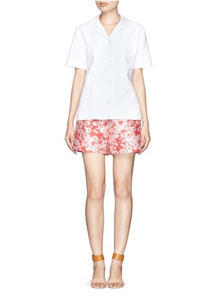 细节 - 点击放大 - STELLA MCCARTNEY - 玫瑰网眼刺绣衬衫