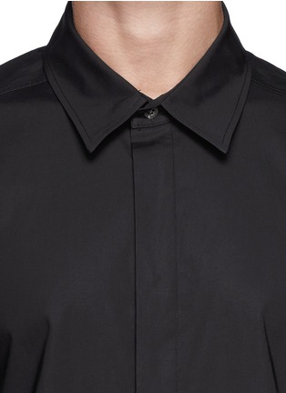 细节 - 点击放大 - 3.1 PHILLIP LIM - 混棉纯色衬衫