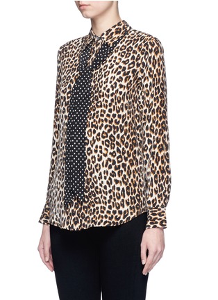 正面 -点击放大 - EQUIPMENT - x Kate Moss SLIM SIGNATURE领带装饰豹纹真丝衬衫