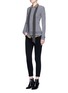 模特儿示范图 - 点击放大 - EQUIPMENT - x Kate Moss SLIM SIGNATURE领带装饰豹纹真丝衬衫