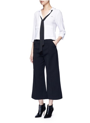 模特儿示范图 - 点击放大 - EQUIPMENT - LAKE签名印花真丝上衣