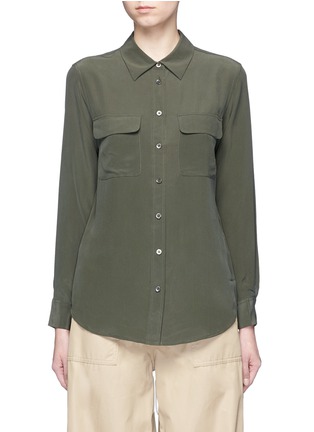 首图 - 点击放大 - EQUIPMENT - Slim Signature单色真丝衬衫