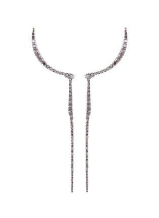 首图 - 点击放大 - CRISTINAORTIZ - Diamond rhodium 9k white gold crescent drop earrings