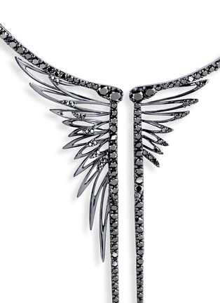 模特儿示范图 - 点击放大 - CRISTINAORTIZ - Black diamond 9k gold wing necklace